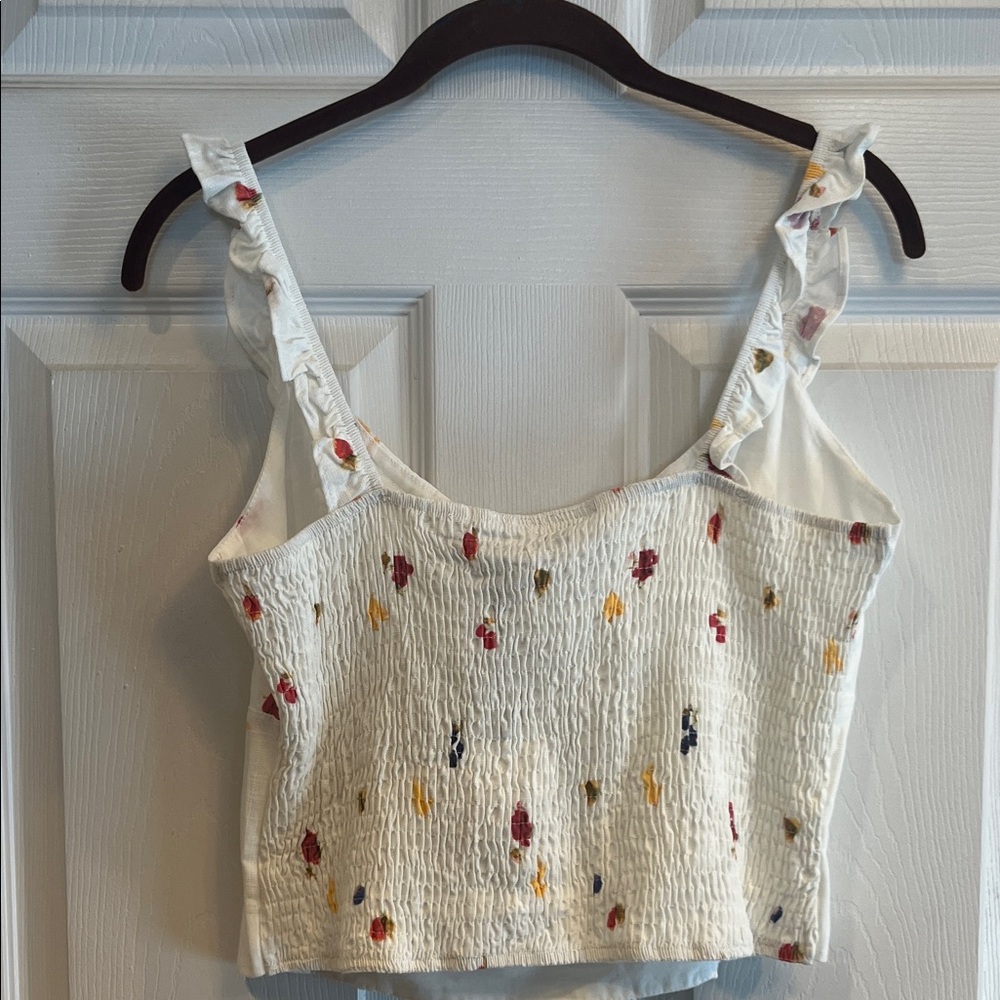 Daisy Floral Print Ruffle Strap Tank Top - Picture 6 of 7
